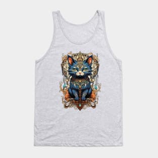 Cute Black Kitten retro vintage design Tank Top